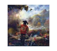 Diempi Poster su tela, motivo: Rapper Chief Singer Keef Banner in the Garden of Eden, decorazione artistica da parete per soggiorno e camera da letto, 60 x 60 cm