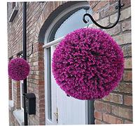 DierCosy Palline di bosso, palline topiaria artificiale da 35 cm, palline di bosso falsa fai -da -te, palla di erba artificiale per decorazioni per il giardino domestico (viola)