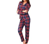 dierre Pigiama Donna Aperto con Bottoni in Calda Flanella JADEA Art. 5170 Natale Christmas (M)