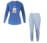 dierre Pigiama Donna Lungo in Caldo Cotone IRGE Art. 1417 (L, Blu)