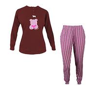 dierre Pigiama Donna Lungo in Caldo Cotone IRGE Art. 1417 (S, Bordeaux)