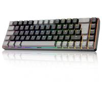 Dierya DK68 Kabellose Gaming Tastatur Deutsches Layout-QWERTZ,Bluetooth/2.4GHz/USB-C 68 Tasten RGB Beleuchtung Mechanische Tastatur,Linear Roter Switch,Grauschwarz