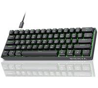 Dierya Tastiera da Gaming Meccanica al 60% con Interruttori Meccanici Clicky,DK61se Keyboard Gioco Monocromatico RGB Type-C Mini Compact 61 Tasti Anti-Ghosting（Layout US,QWERTY） Nero