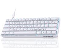 Dierya Tastiera da Gaming Meccanica al 60% con Interruttori Meccanici Lineari,DK61se Keyboard Gioco Monocromatico RGB Type-C Mini Compact 61 Tasti Anti-Ghosting（Layout US,QWERTY） Bianco