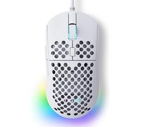 Dierya ×TMKB M1SE - Mouse da gioco con sensore ottico da 12800 DPI, mouse da gioco con 6 tasti programmabili, RGB personalizzabile, ergonomico, colore bianco