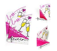 Diese-Klappkarten 2 biglietti per compleanno e altre occasioni, effetto 3D, biglietto di compleanno, biglietti di auguri, bicchieri da spumante, moderno, biglietto di auguri, buoni, da appoggiare,