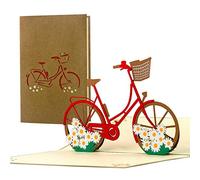 Diese-Klappkarten - Biglietto di compleanno 3D, originale, 15 x 20 cm, con chiusura a scatto, cartolina congratulazioni con busta, regalo per bicicletta