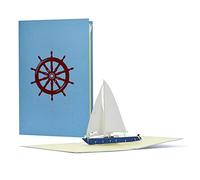 Diese-Klappkarten Biglietto di Compleanno - Design con Barca a Vela 3D - Effetto Pop-Up - Buono Regalo per Viaggio - Idea Regalo per Compleanno e Anniversario