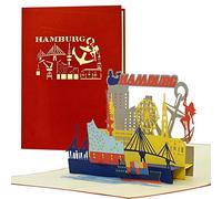 Diese-Klappkarten - Biglietto Pop-Up 3D - Biglietto per Auguri - Idea Buono Regalo Compleanno e Anniversario - Idea Sorpresa Viaggio in Germania ad Amburgo