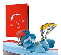 Diese-Klappkarten Biglietto Pop-Up 3D Paracadutismo - Biglietto Regalo con Paracadute - Idea Regalo per Compleanno Natale Anniversario - Ideale per Amici e Parenti