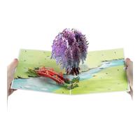 Diese-Klappkarten Biglietto Pop Up con Albero Glicine - Biglietto Auguri Compleanno Pop Up 3D - Include Cartoncino per Messaggio - Idea Regalo per Compleanni Festa della Mamma Ringraziamenti