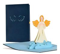 Diese-Klappkarten Biglietto Pop Up Prima Comunione e Cresima - Biglietto Battesimo Bimbo Bambina - Biglietti Auguri Comunione Bambino - Design con Angelo Custode