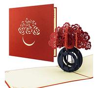 Diese-Klappkarten Cartolina auguri, bouquet di fiori, 3D realizzata a mano, fiori, romantico, festa della mamma, F08