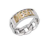 DIESEL Anello a fascia bicolore in acciaio inossidabile da uomo, DX142093111.5
