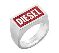 Diesel Anello Per Uomo Anello, Lunghezza: 20 mm, Larghezza: 20,6 mm, Altezza: 11,4 mm Anello In Acciaio Inox Argento, DX1366040