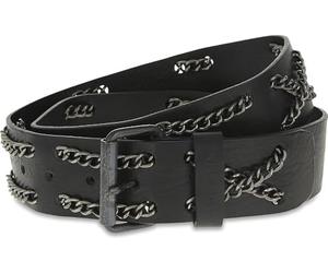 Diesel B-FLOWW Cintura da Uomo in Vera Pelle Nera (Nero, 95 cm)