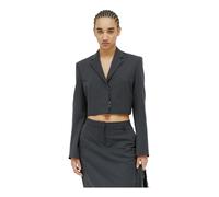 Diesel - Blazer Corto Sartoriale in Trama Liscia - -Jackets -Donna -Grigio -S
