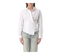 Diesel, ,Blouses & Shirts ,Donna ,Bianco ,L Camicia in cotone con dettaglio cravatta