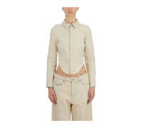 Diesel, ,Blouses & Shirts ,Donna ,Bianco ,S Camicia Corta in Cotone