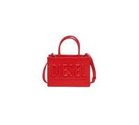 Diesel Borsa a mano rossa da donna con logo in rilievo UNI