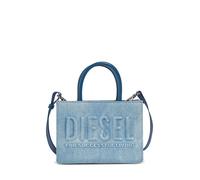 Diesel borsa in denim con logo lavaggio blu