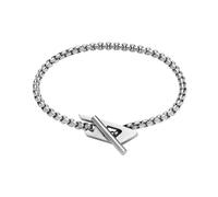Diesel - Bracciale con chiusura a T con logo D - - Accessories - Uomo - Grigio - ONE SIZE