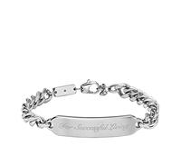 Diesel - Bracciale con piastrina da uomo in acciaio, DX1405040