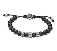 Diesel Bracciale uomo DX1101040 – perline semi-prezioso nero/grigio argento 16,5–25 cm