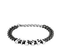 Diesel Bracciale da uomo in acciaio inossidabile bicolore con chiusura a moschettone