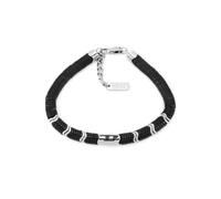 Diesel Bracciale da uomo in acciaio inossidabile con chiusura a moschettone o a scorrimento, Argento romano