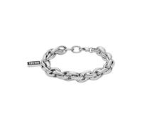 Diesel Bracciale da uomo in acciaio inossidabile con chiusura a moschettone o a scorrimento, Grigio semplice