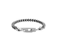 Diesel Bracciale da Uomo in Acciaio Inossidabile con Chiusura a T, Argento grigio