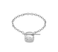 Diesel Bracciale da Uomo in Acciaio Inossidabile con Chiusura a T, Argento sonico