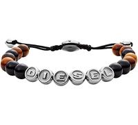 Diesel Bracciale Da Uomo Perline, L 180-195 mm X L 8,0 mm X H 8,0 mm Bracciale In Acciaio Inox Argento, DX1319040