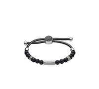 DIESEL Braccialetto nero / argento, Taglia One Size
