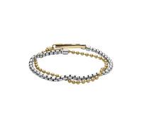 Diesel Bracciale unisex con logo D in acciaio inox bicolore DX1570931, Eine Grösse, Acciaio inossidabile, Nessuna pietra preziosa