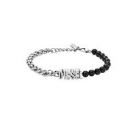 Diesel Bracciale unisex Font, agata, nero, DX1541040, Eine Grösse, Acciaio inossidabile, Nessuna pietra preziosa