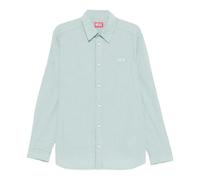 Diesel - Camicia Ricamata a Righe - - Shirts - Uomo - Verde - M