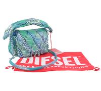 Diesel Charm-D Shoulder Donna Borsa OS Blu Trapuntata Lucida Denim