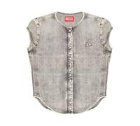Diesel - Chiusura Frontale con Bottoni e Dettaglio Logo - - Blouses & Shirts - Donna - Grigio - S