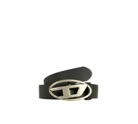 Diesel cintura in pelle h3 con placca logo nero argento IV