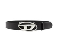 Diesel - Cintura in pelle nera con logo - - Accessories - Uomo - Nero - 95 CM