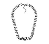 Diesel Collana da uomo in acciaio inox bicolore con logo ovale a D, DX1635931