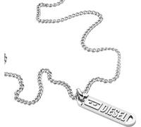 Diesel Collana Da Uomo Con Ciondolo Singolo, L 65Cm+5Cm Collana In Acciaio Inox Argento, DX1228040