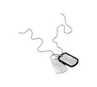 Diesel Collana da uomo Font Dog Tag in acciaio inox, DX1553040, Taglia unica, Acciaio inossidabile, Nessuna pietra preziosa