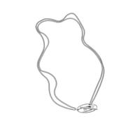 Diesel Collana da uomo in acciaio inossidabile con chiusura a T-bar, Argento spazzolato