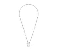 Diesel Collana da uomo in acciaio inossidabile con chiusura a T-bar, Grigio argento