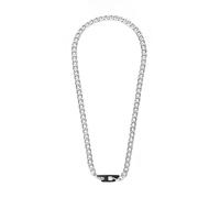 Diesel Collana da uomo in acciaio inox bicolore con logo D, DX1636931