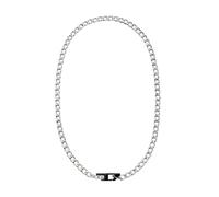 Diesel Collana da uomo in acciaio inox bicolore con logo D, DX1636931
