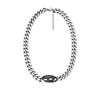 Diesel Collana da uomo in acciaio inox bicolore con logo ovale a D, DX1635931